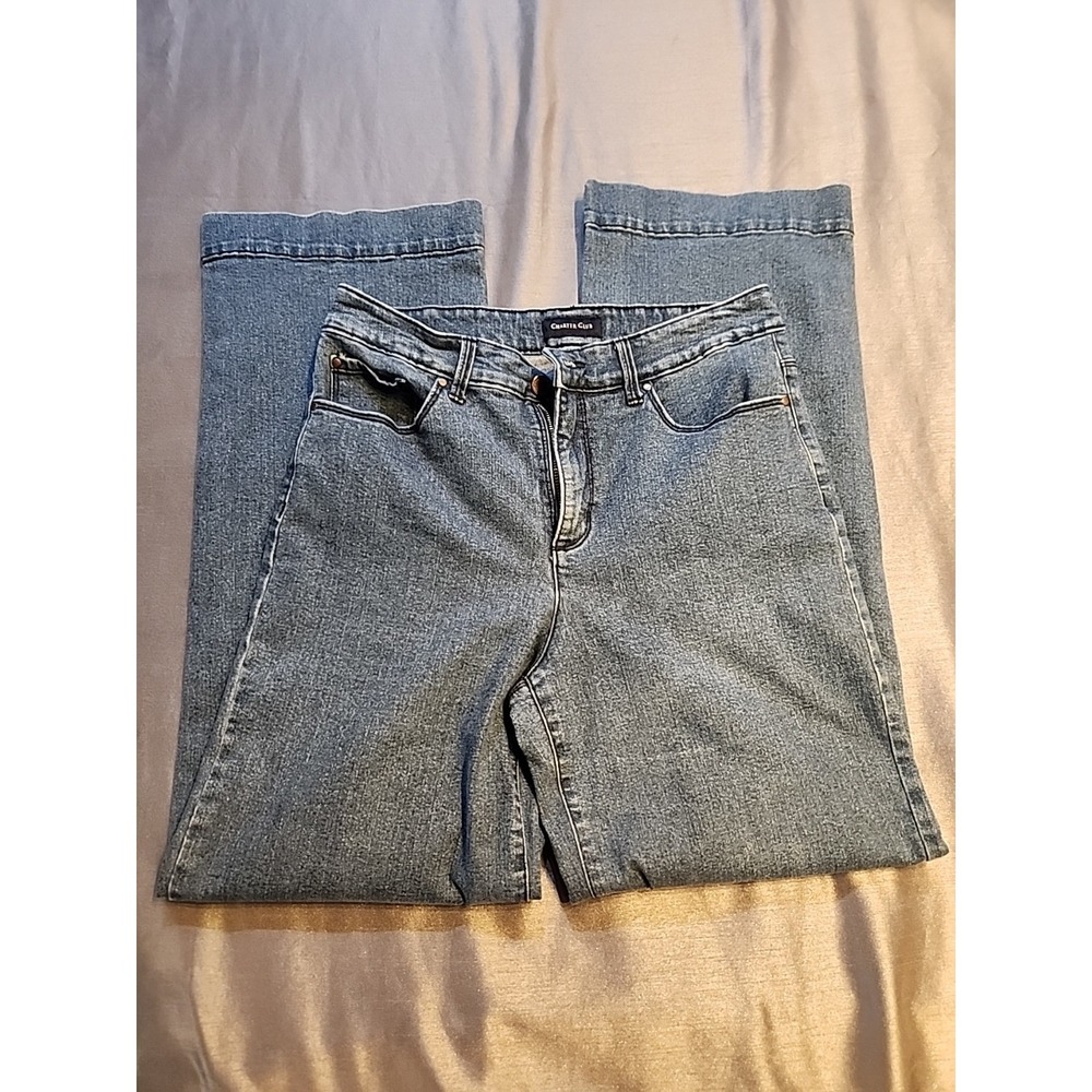 Charter Club Women's Size 6 Wide Leg Jeans Blue Denim Mid Rise